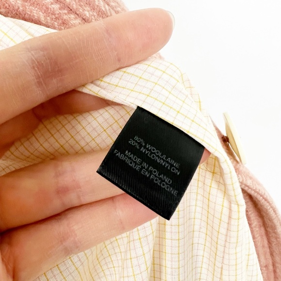 Marc Jacobs Pink Cream Pinstripe Wool Coat L - Picture 6 of 7